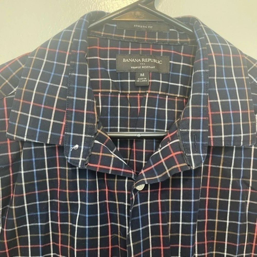 Banana Republic‎ athletic fit men’s plaid button up shirt size medium